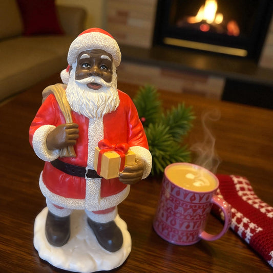 Handgjord svart jultomte| Black Santa Claus - Melanin Santa - Inkluderande juldekoration